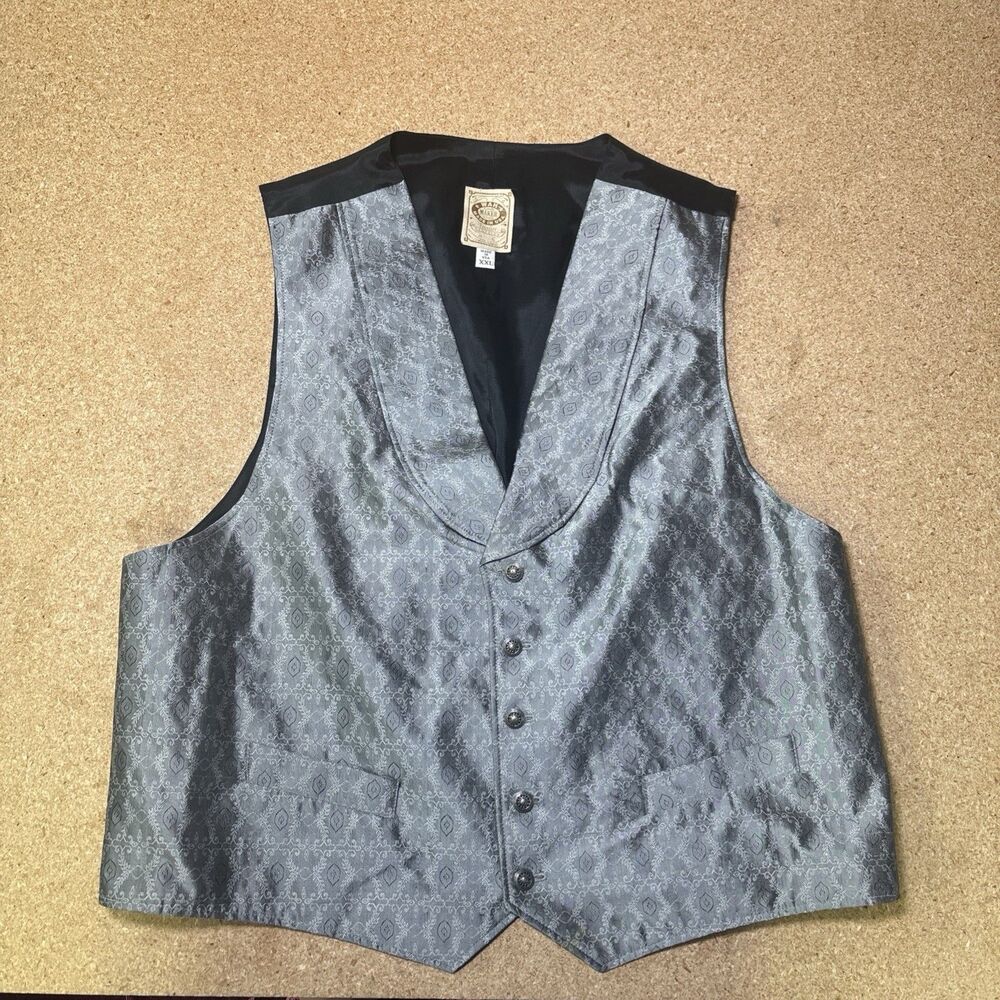 WahMaker Western Frontier Button Vest Silk USA Vintage Men's XXL I2
